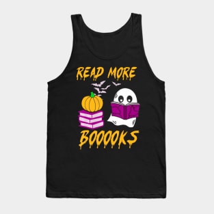 Read More Books Cute Ghost Boo Pumpkin Funny Halloween Tank Top